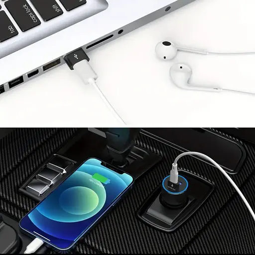 Перехідник з USB на Type-C OTG, USB Type-C. Чорний - фото 4