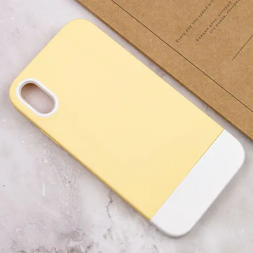 Чехол Epik TPU+PC Bichromatic для Apple iPhone X/XS 5.8 Creamy-yellow/White - фото 3