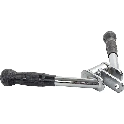 Ручка для верхньої тяги York Fitness V-подібна на трицепс з обертовим підвісом та гумовими рукоятками, хром - фото 2