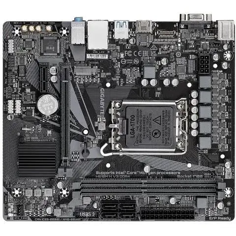 Материнская плата Gigabyte LGA1700, H610M H V3 DDR4, H610, 2xDDR4, Int. 4xUSB3.2/8xUSB2.0, VGA/HDMI, MicroATX - фото 4