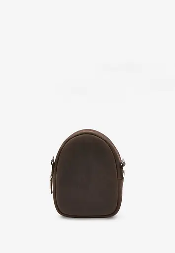 Шкіряна жіноча міні-сумка Kroha темно-коричнева vintage - фото 5