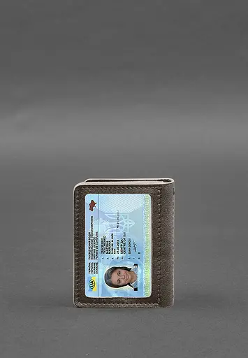 Кожаная обложка для водительского удостоверения, ID и пластиковых карт 2.0 темно-бежевая - фото 8
