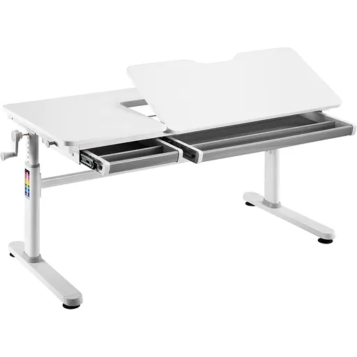 Стол компьютерный 2E CE301K-MECHANIC, регулировка высоты, механика, 54/76х120x60 см, белый - фото 8