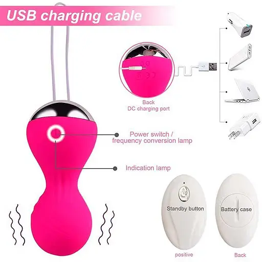 Вібраційний тренажер Кегеля Rewolution силіконовий 36 мм x 85 мм рожевий - фото 4