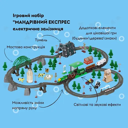 Игровой набор Otamanko Путешествующий Экспресс зеленый 118 деталей - фото 2