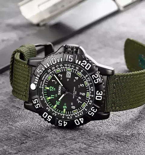 Чоловічий наручний годинник Skmei 9281 Зелений - фото 2
