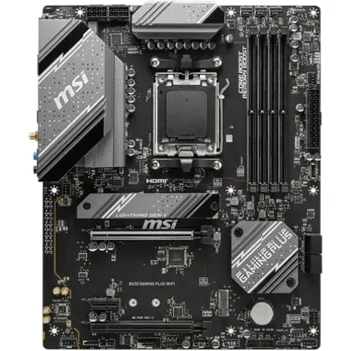 Материнская плата MSI AM5 B650 Gaming PLUS WIFI, B650, 4xDDR5, Int.Video (CPU), 4xSATA3, 2xM.2, 2xPCI-E 4.0 x16, 1xPCI-E 3.0 x1, ALC897, RTL8125BG, WiFi 6E, Bluetooth 5.3, 11xUSB3.2/4xUSB2.0, HDMI/DP, ATX