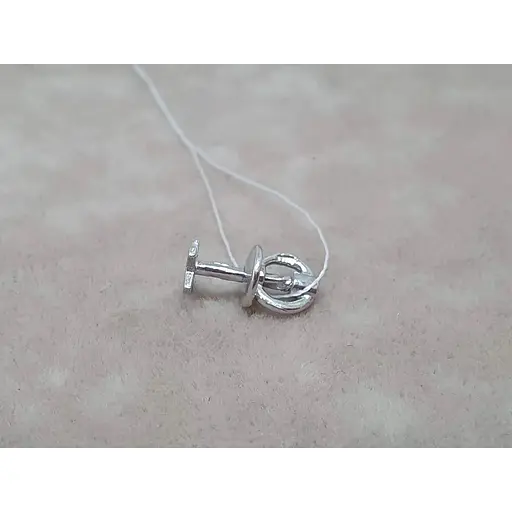 Срібна моносережка-пуссета Астор Хрестики. 9132575/1Р - фото 3