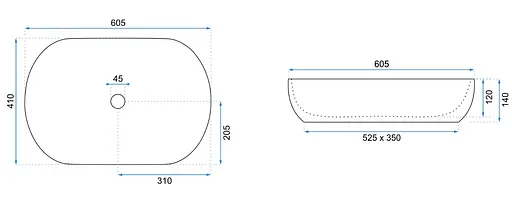 Умивальник Rea Cleo 61 накладний white black edge REA-U6210, Білий - фото 6