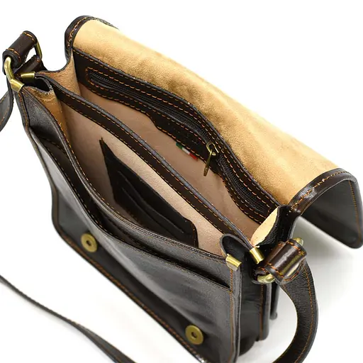 Кожаная мужская сумка через плечо Firenze 26х22х8 см sum0025926 - фото 6