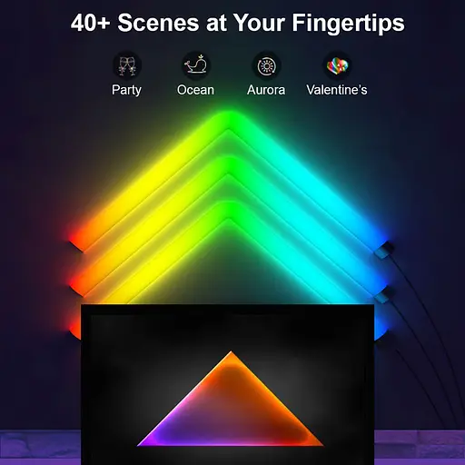 Настінний світильник Lines SAL-013B Bluetooth USB interface with app (6+1 pcs) White - фото 5