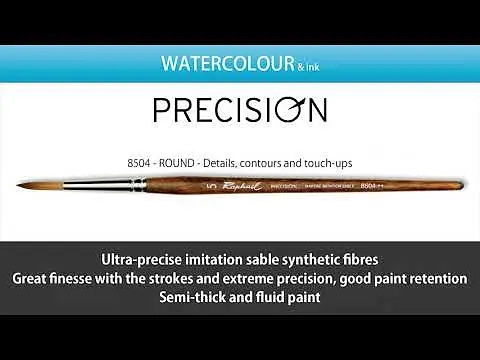 Кисть синтетика круглая (имитация соболя) Raphael Precision, №4, короткая ручка - фото 3