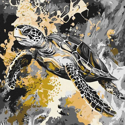 Картина за номерами "Золота черепаха" ©art_selena_ua KHO6734, 40х40 см