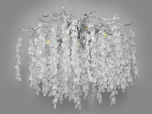 Дизайнерська підвісна кришталева люстра Гліцинія, 8 ламп, хром - фото 2