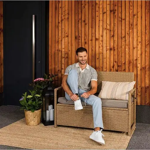 Садовая скамейка Di Volio Verbana с местом хранения бежевый - фото 6