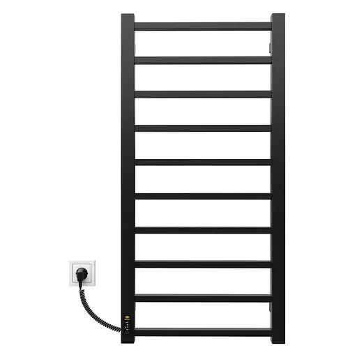 Электрический полотенцесушитель Kosser Лофт 1000x500 EL тайм. черный ДЛФ03EL, Черный матовый, Левое - фото 2