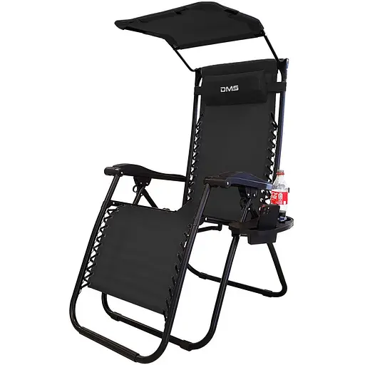 Раскладное садовое кресло шезлонг DMS GLS-120B Black - фото 1