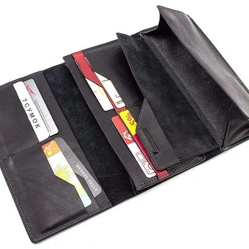 Кожаный женский кошелек Grande Pelle 19.5х10х3 см acs0029348 - фото 3