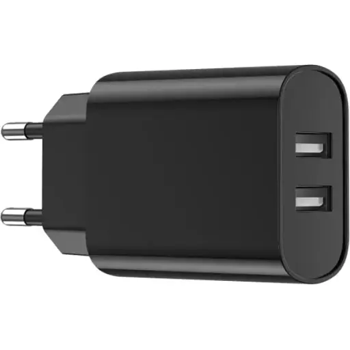 Мережевий зарядний пристрій Wiwu Wi-U003 Dual USB A Chager EU Plug Чорний - фото 1