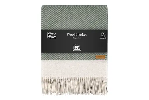 Плед Ardesto Leonardo Bianco 140x200 см 100% шерсть зеленый (ART0504LB) - фото 1