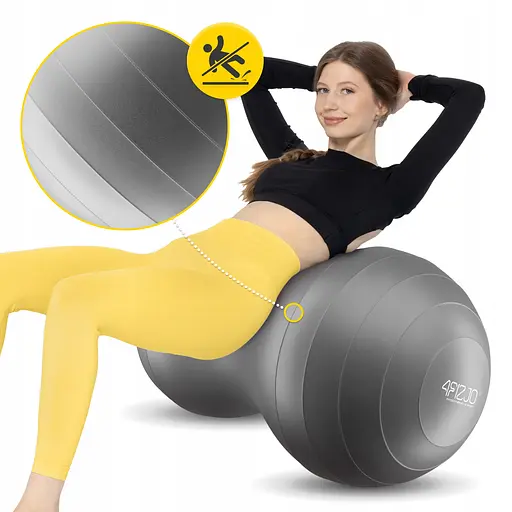 М'яч для фітнесу (арахіс) 4FIZJO Air Ball Peanut 45 x 90 см Anti-Burst Grey (P-5905973407175) - фото 8