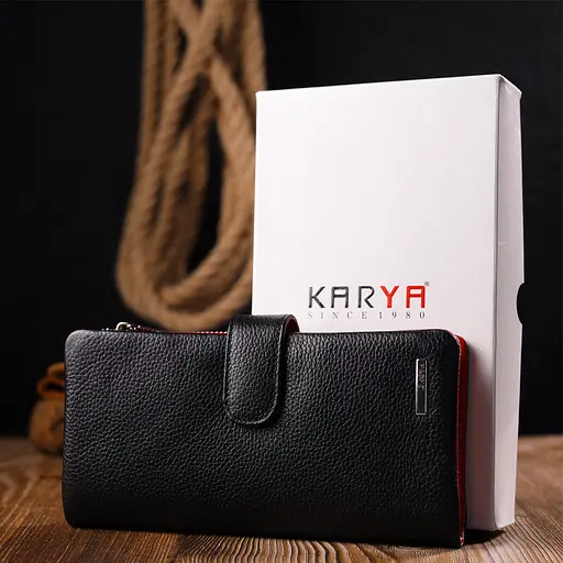 Женское кожаное портмоне KARYA 9.5х18.5х2 см acs0024046 - фото 9