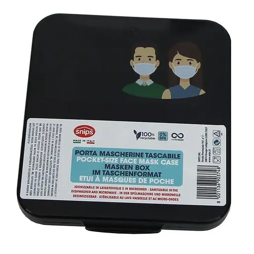 Футляр для зберігання масок Snips портативний чорний