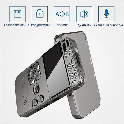 Диктофон цифровий професійний з активацією голосом Nectronix V35, пам'ять 8 Гб, SD карти до 64 Гб, таймер, MP3 (100551) - фото 5