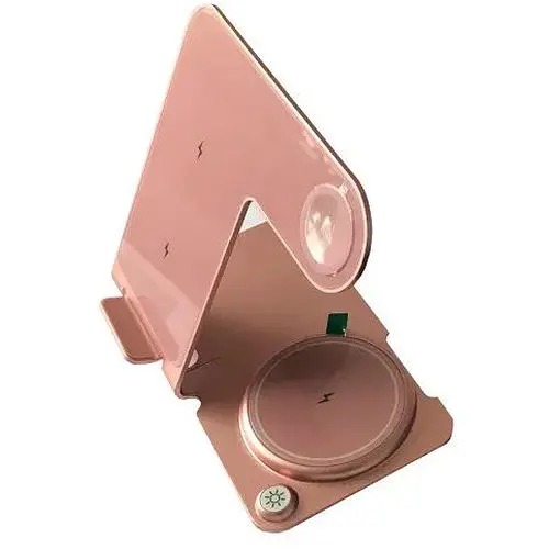 Зарядна станція 3IN1 Y91 Ultra-Thin (iPhone, iWatch, AirPods) 15W Original рожевий - фото 1