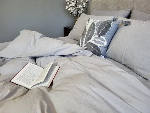 Комплект постельного белья Washed Cotton из вареного хлопка светло-серый Ash Gray - фото 4