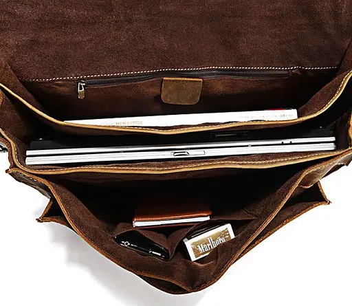 Кожаный портфель мужской Vintage 42х34,2х12,7 см sum0012731 - фото 7