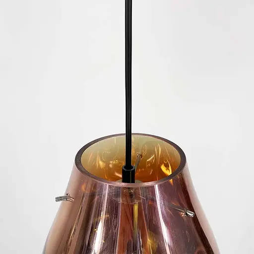 Подвес с мятым удлиненным стеклянным плафоном в розовом золоте | Line F | Арт. 0459/1 Rose Gold - фото 4