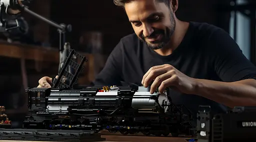 Конструктор Nifeliz Локомотив "Big Boy" з підставкою (NF10263) - фото 7