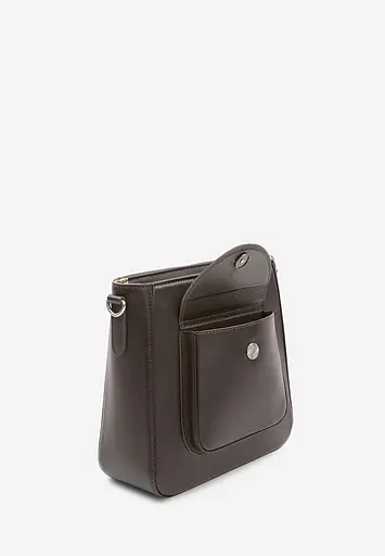 Шкіряна сумка Stella темно-коричнева - фото 6