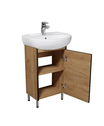 Тумба Мойдодир Dakota Craft 50 з умивальником Solo 50 дуб крафт - фото 5