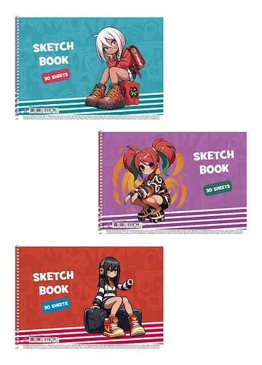 Комплект 3 шт. альбомів для малювання. Альбом Школярик А4 30 арк. 100г/м2 8545 4823088244038 - фото 1