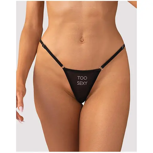 Стрінги Obsessive Violami Too Sexy L/XL (чорний)