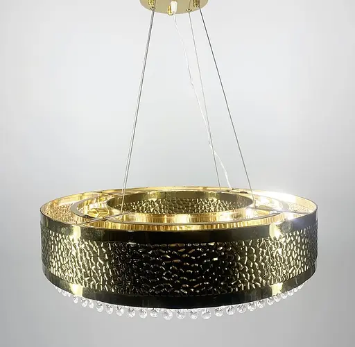 Неймовірна дизайнерська люстра у золотому каркасі із кришталиками Ø 80 см | Арт. D 7300-800 GD | Line F - фото 2