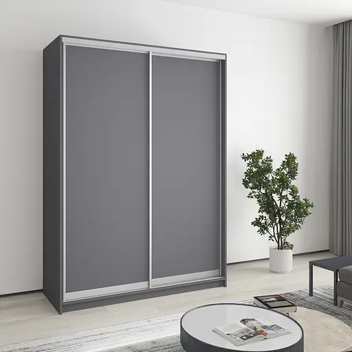 Шафа-купе дводверна MebelStar Комбо AL 2ДСП 150x45x210 см Антрацит (MBS-2678)