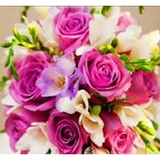 Алмазна мозаїка картини за номерами зі стразами на підрамнику "Троянди та фрезії" 30*30 см (ME20095) - фото 1