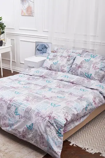 Комплект постельного белья Moon&Star Детский 110x140 см наволочки 2x50x70 см Butterfly Бязь Gold Люкс - фото 1