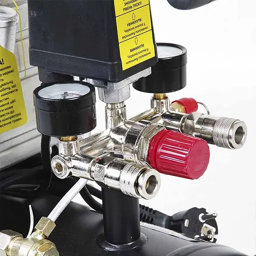 Компресор одноциліндровий Apro OFD-24 1,5кВт 205л/хв 24 л 2 крана 30412 - фото 7