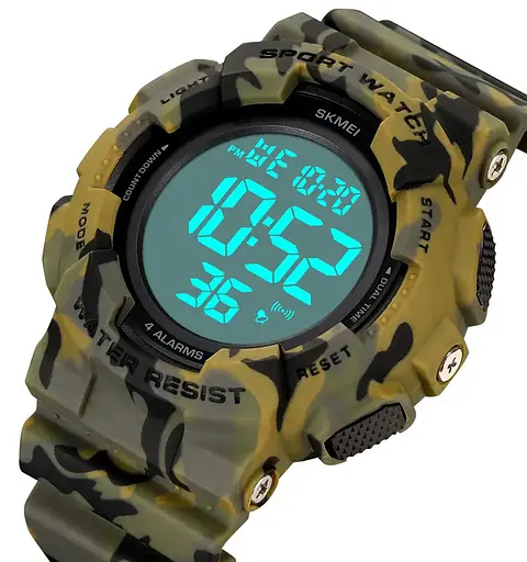 Чоловічий наручний спортивний годинник Skmei 2081 Камуфляж з білим - фото 4