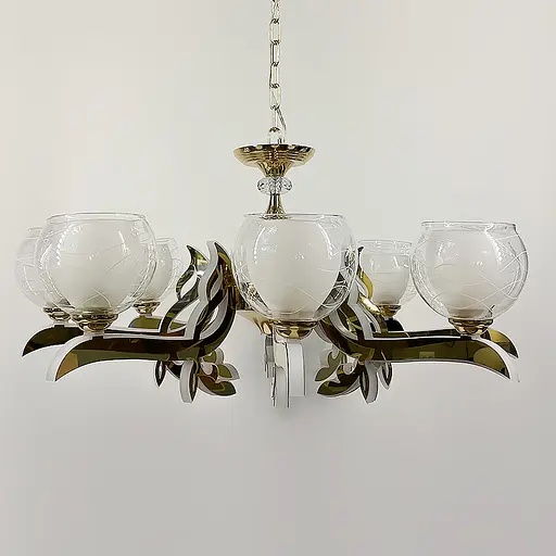 Люстра со светодиодным золотым корпусом и 5 двойных плафонов Line.F 81181/5 GD - фото 2