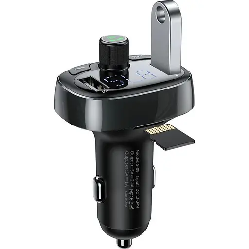 FM-трансмиттер Baseus FM Launcher S-09 2.4A 2хUSB-A Black (CCMT000301) [96091] - фото 4