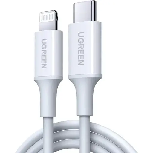 Кабель Ugreen USB 2.0 Type-C M-Lightning M, 1 м, 3A, Nickel Plating ABS Shell Білий, US171