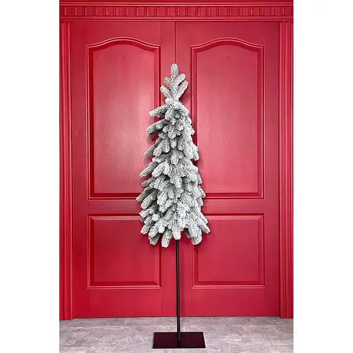 Ялинка Hvoya Style Lux вузька лита на високому металевому стовбурі-підставці 160 см засніжена - фото 2