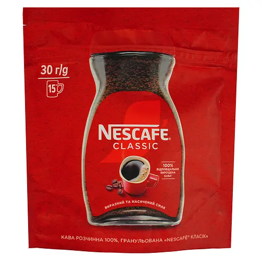 Кава розчинна Nescafe Класік гранульована 30 г