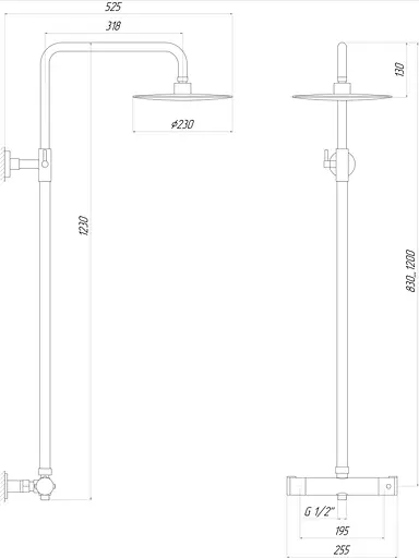 Душова система Globus Lux DS0040S, Хром - фото 5
