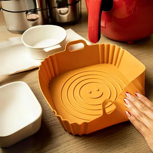 Квадратная силиконовая форма для аэрогриля, духовки и мультипечи 21.5х21.5 см Красный 88174 - фото 6